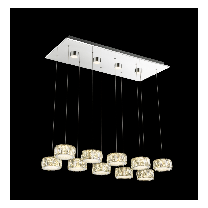 Globo - LED Luster na lanku LED/92W/230V 4000K lesklý chróm/číra
