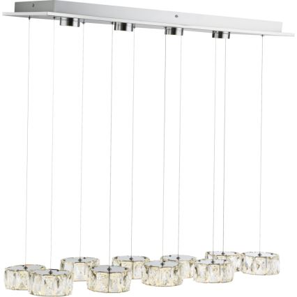 Globo - LED Luster na lanku LED/92W/230V 4000K lesklý chróm/číra