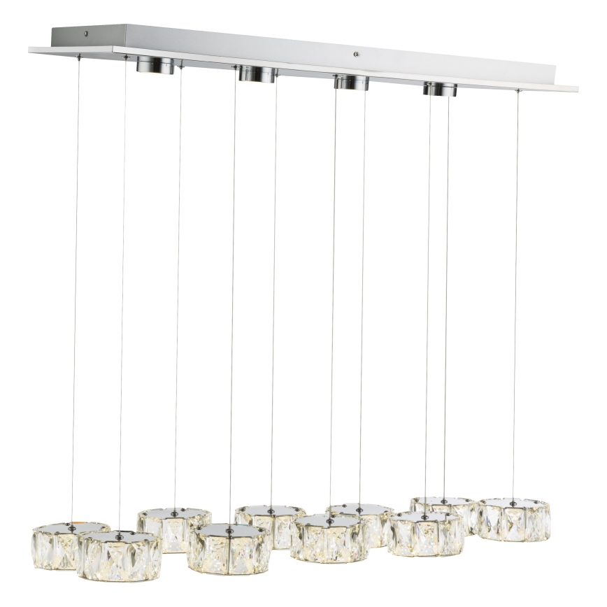 Globo - LED Luster na lanku LED/92W/230V 4000K lesklý chróm/číra