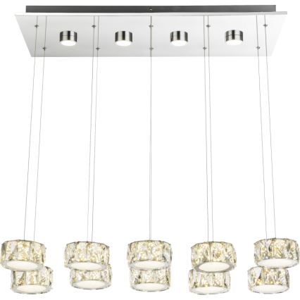 Globo - LED Luster na lanku LED/92W/230V 4000K lesklý chróm/číra
