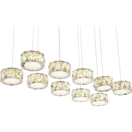 Globo - LED Luster na lanku LED/92W/230V 4000K lesklý chróm/číra