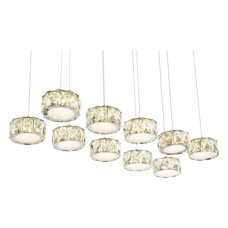 Globo - LED Luster na lanku LED/92W/230V 4000K lesklý chróm/číra