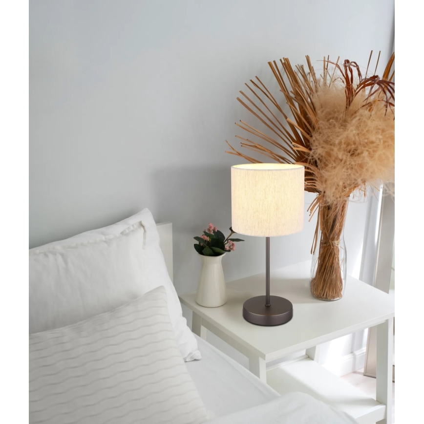 Globo - Stolová lampa 1xE27/25W/230V čierna/béžová