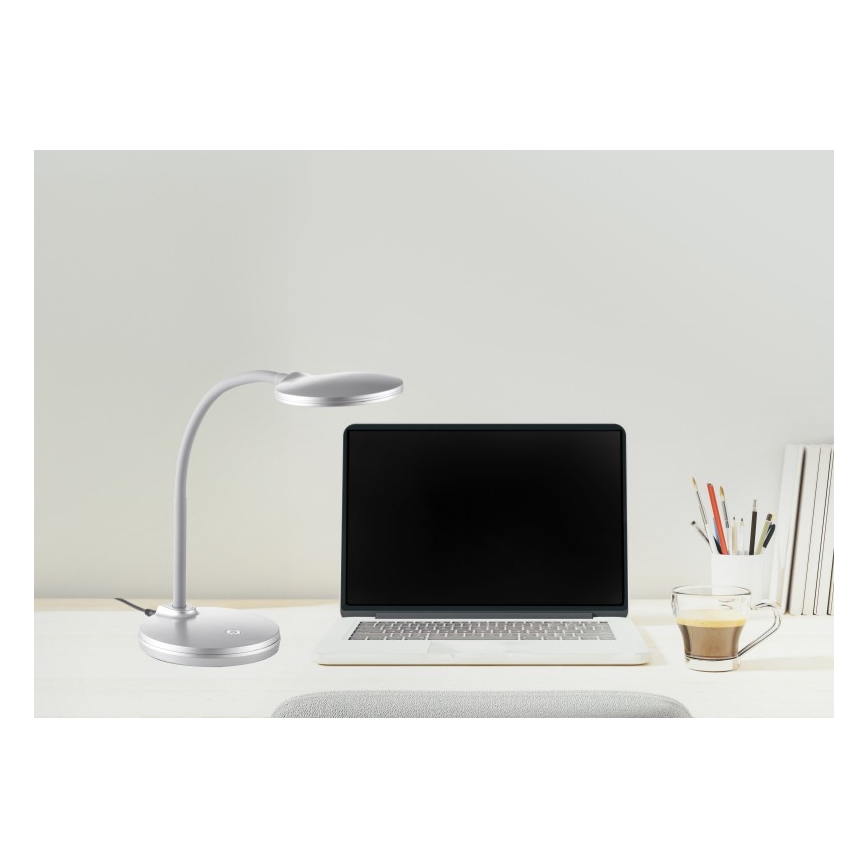 Globo - LED Stmievateľná flexibilná dotyková stolná lampa LED/4,6W/230V strieborná