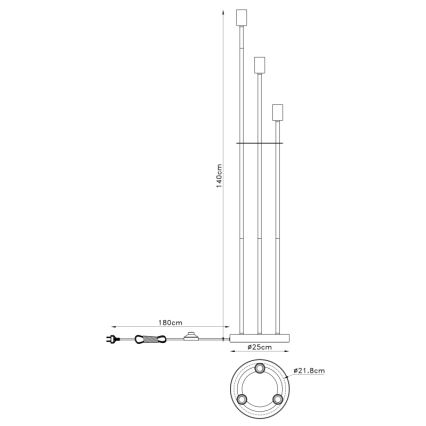 Globo - Stojacia lampa 3xE27/60W/230V