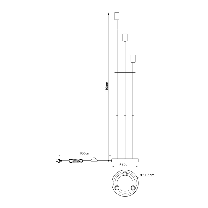 Globo - Stojacia lampa 3xE27/60W/230V