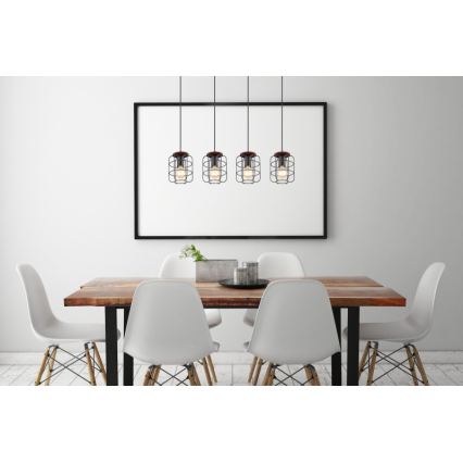 Globo - Závesné svietidlo na lankách 4xE27/40W/230V