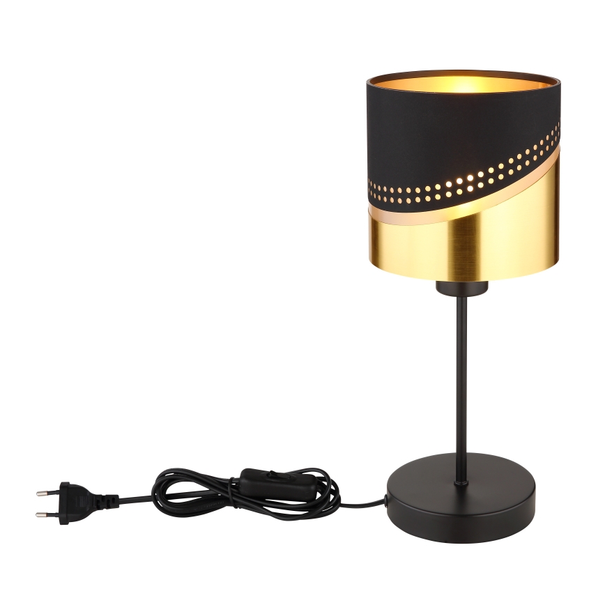 Globo - Stolná lampa 1xE27/40W/230V pr. 16 cm čierna/zlatá
