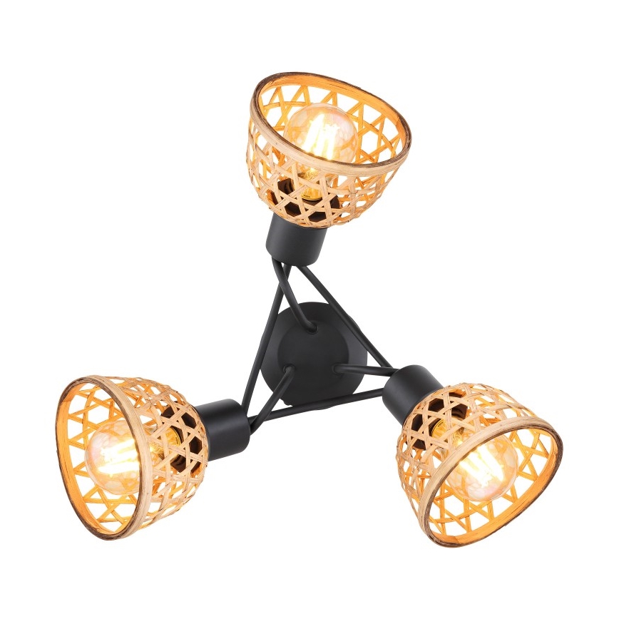 Globo - Prisadený luster 3xE27/15W/230V bambus