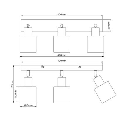 Globo - Bodové svietidlo 3xE14/25W/230V