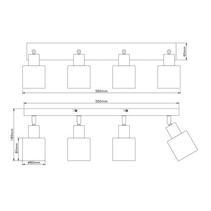 Globo - Bodové svietidlo 4xE14/25W/230V