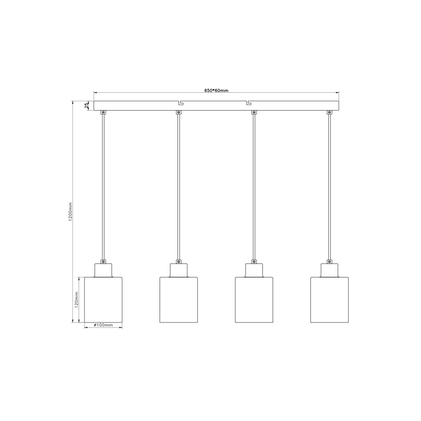 Globo - Luster na lane 4xE27/40W/230V