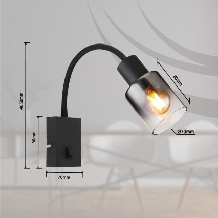 Globo - Flexibilná nástenná lampa 1xE14/40W/230V
