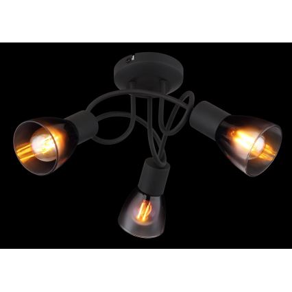 Globo - Prisadený luster 3xE14/25W/230V čierna