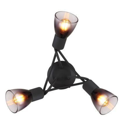 Globo - Prisadený luster 3xE14/25W/230V čierna
