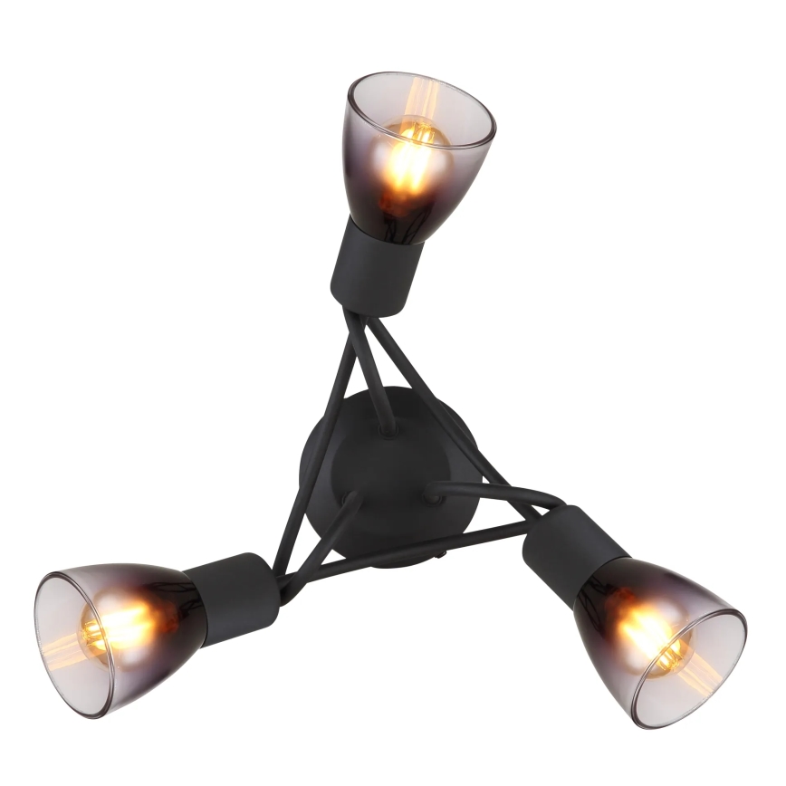 Globo - Prisadený luster 3xE14/25W/230V čierna