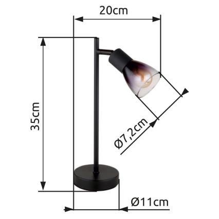 Globo - Stolná lampa 1xE14/25W/230V čierna