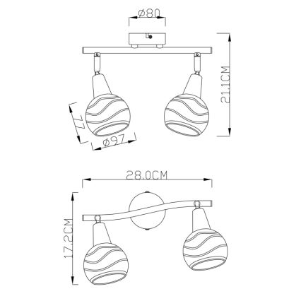 Globo - LED Bodové svietidlo 2xE14/4W/230V