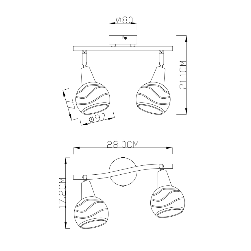 Globo - LED Bodové svietidlo 2xE14/4W/230V