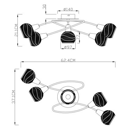 Globo - LED Bodové svietidlo 5xE14/4W/230V