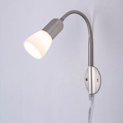 Globo - Flexibilná lampička 1xE14/40W/230V matný chróm