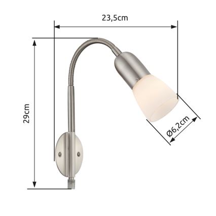 Globo - Flexibilná lampička 1xE14/40W/230V matný chróm