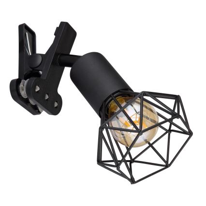 Globo - Nástenná lampa s klipom 1xE14/40W/230V čierna