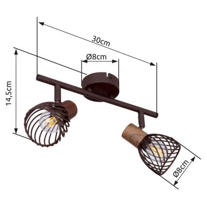 Globo 54817-2 - Bodové svietidlo ISABELLE 2xE14/40W/230V
