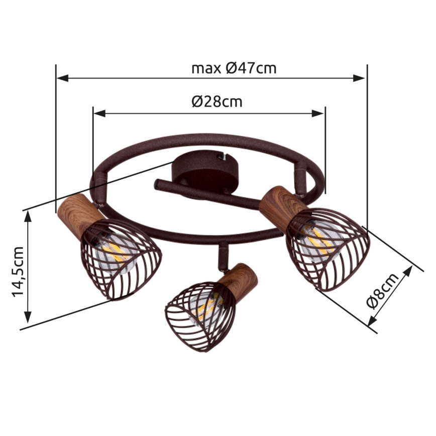 Globo 54817-3 - Bodové svietidlo ISABELLE 3xE14/40W/230V