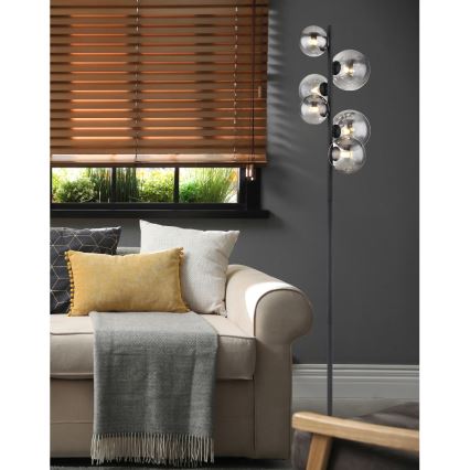 Globo - LED Stojacia lampa 6xG9/3,5W/230V dymová/čierna