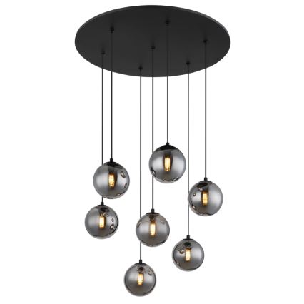 Globo - LED Luster na lanku 7xG9/3,5W/230V dymová/čierna