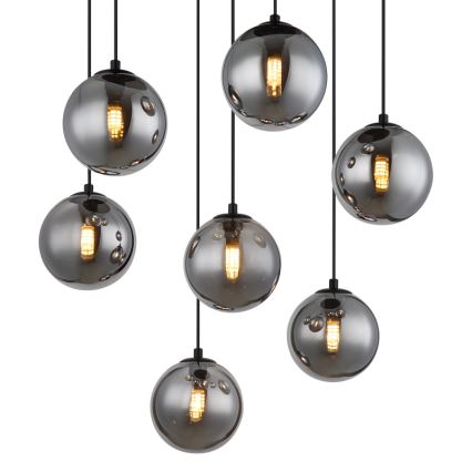 Globo - LED Luster na lanku 7xG9/3,5W/230V dymová/čierna