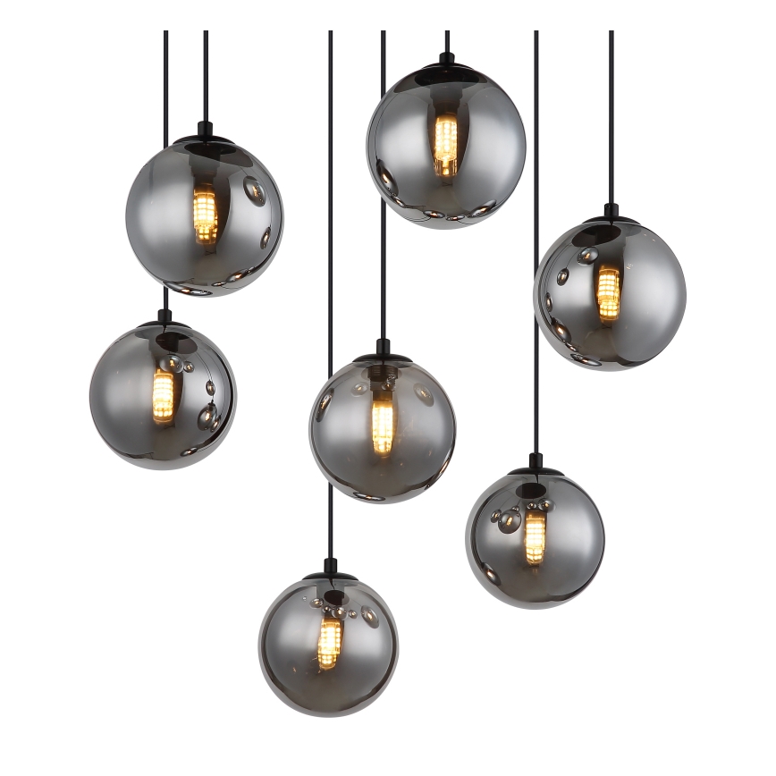 Globo - LED Luster na lanku 7xG9/3,5W/230V dymová/čierna