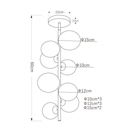 Globo - LED Luster na tyči 8xG9/3W/230V