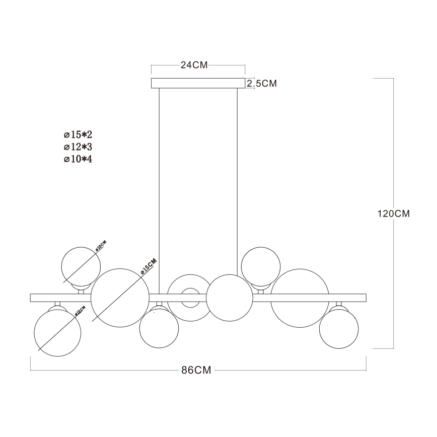 Globo - LED Luster na lanku 9xG9/3W/230V