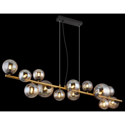Globo - LED Luster na lanku 13xG9/3,5W/230V dymová/hnedá
