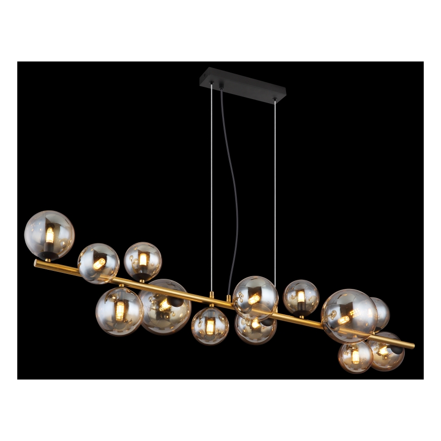 Globo - LED Luster na lanku 13xG9/3,5W/230V dymová/hnedá