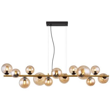 Globo - LED Luster na lanku 13xG9/3,5W/230V dymová/hnedá
