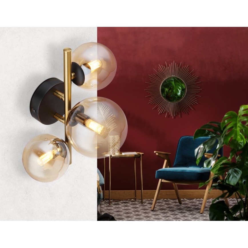 Globo - LED Prisadený luster RIHA 3xG9/3,5W/230V mosadz