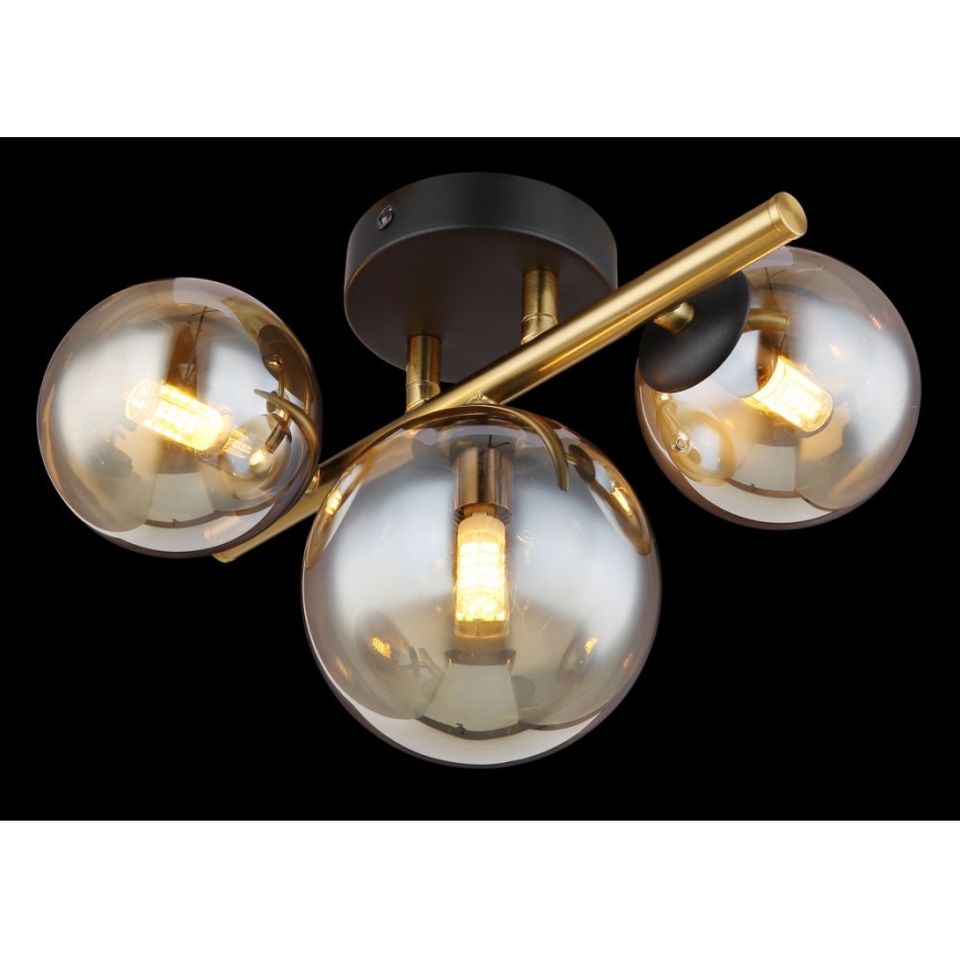 Globo - LED Prisadený luster RIHA 3xG9/3,5W/230V mosadz
