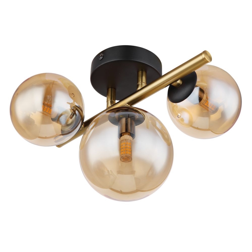 Globo - LED Prisadený luster RIHA 3xG9/3,5W/230V mosadz
