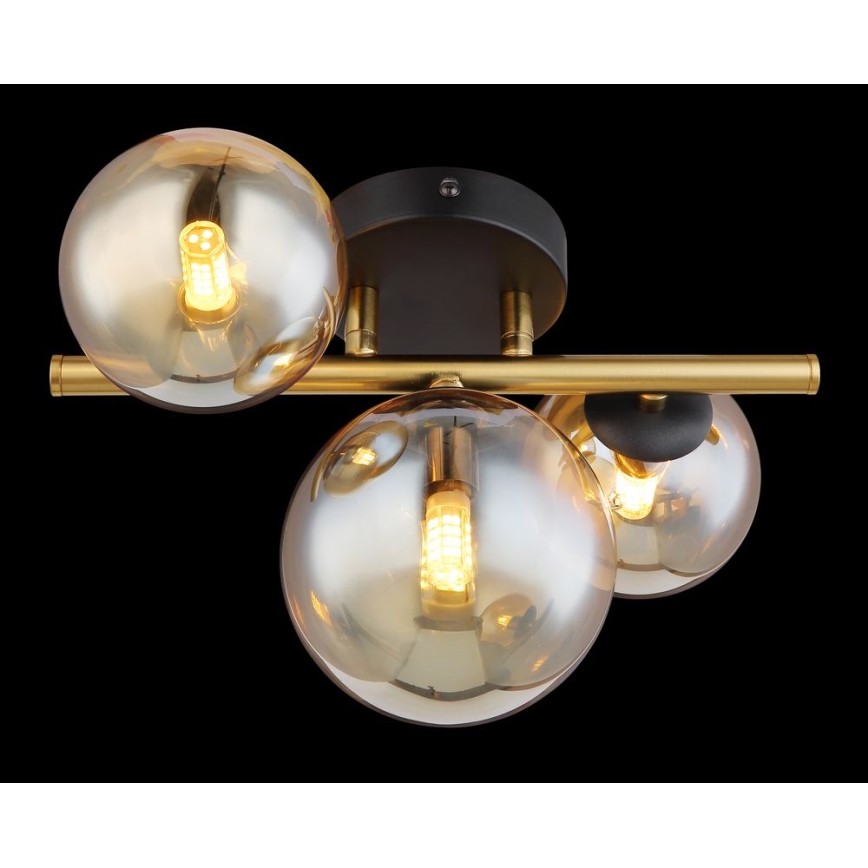 Globo - LED Prisadený luster RIHA 3xG9/3,5W/230V mosadz