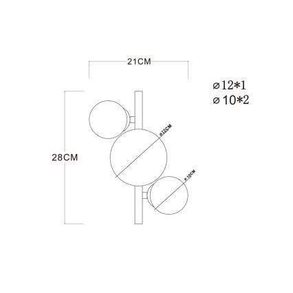 Globo - LED Prisadený luster RIHA 3xG9/3,5W/230V mosadz