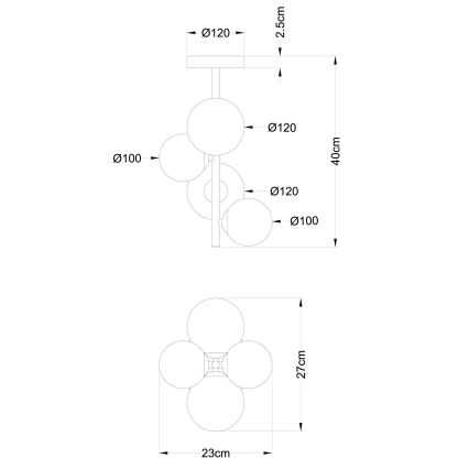 Globo - LED Luster na tyči 4xG9/3W/230V matný chróm
