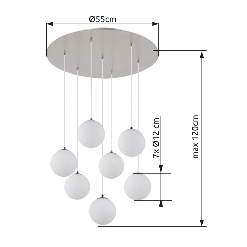 Globo - LED Luster na lanku 7xG9/3,5W/230V biela