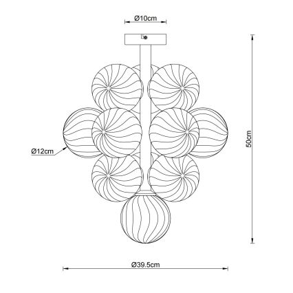 Globo - Luster na tyči 13xG9/4W/230V