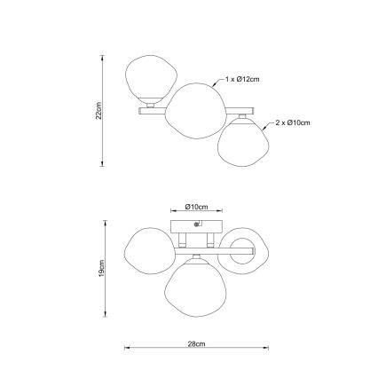 Globo - Stropné svietidlo 3xG9/5W/230V 22x28 cm