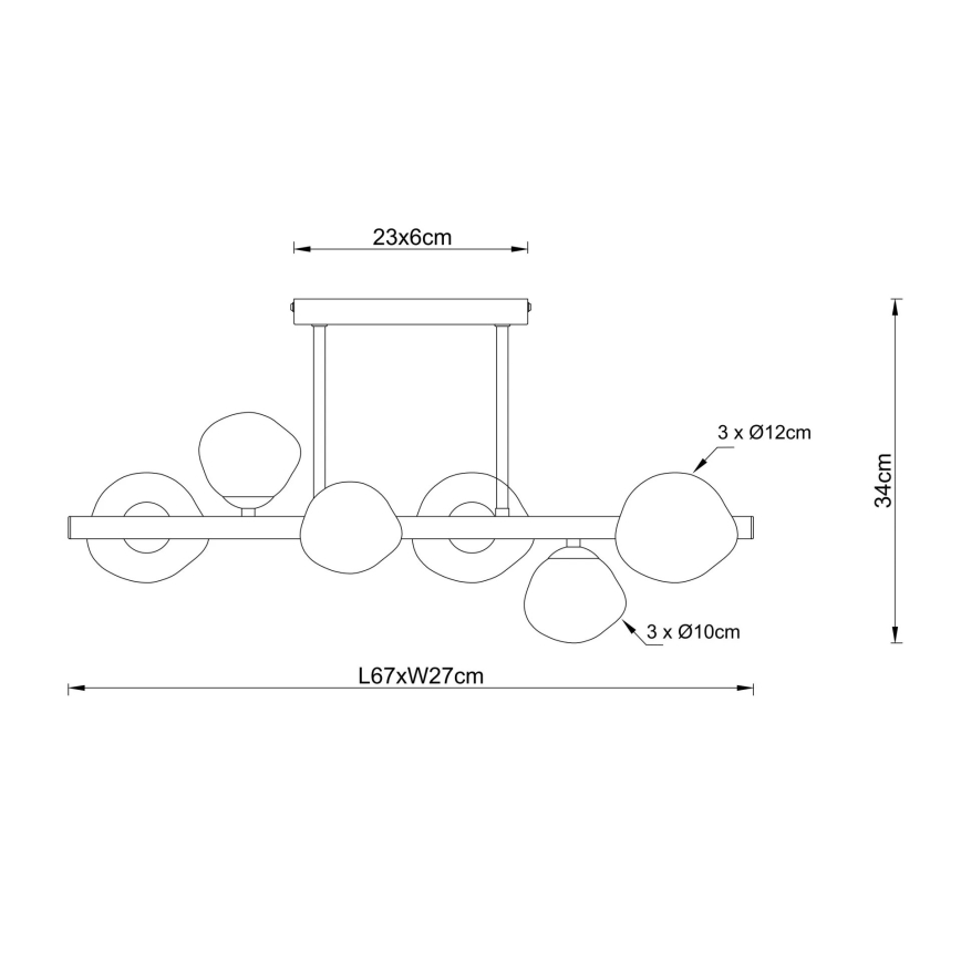Globo - Stropné svietidlo 6xG9/5W/230V 27x67 cm