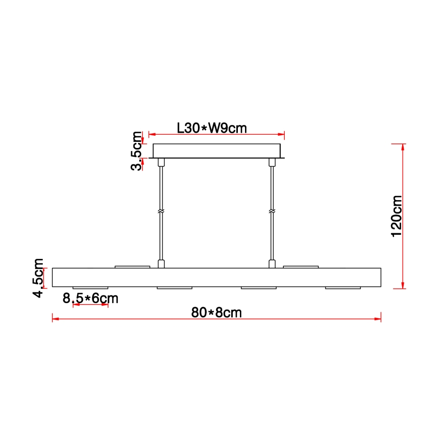 Globo - LED Luster na lanku 6xLED/5W/230V