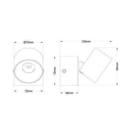 Globo - LED nástenné bodové svietidlo LED/6W/230V